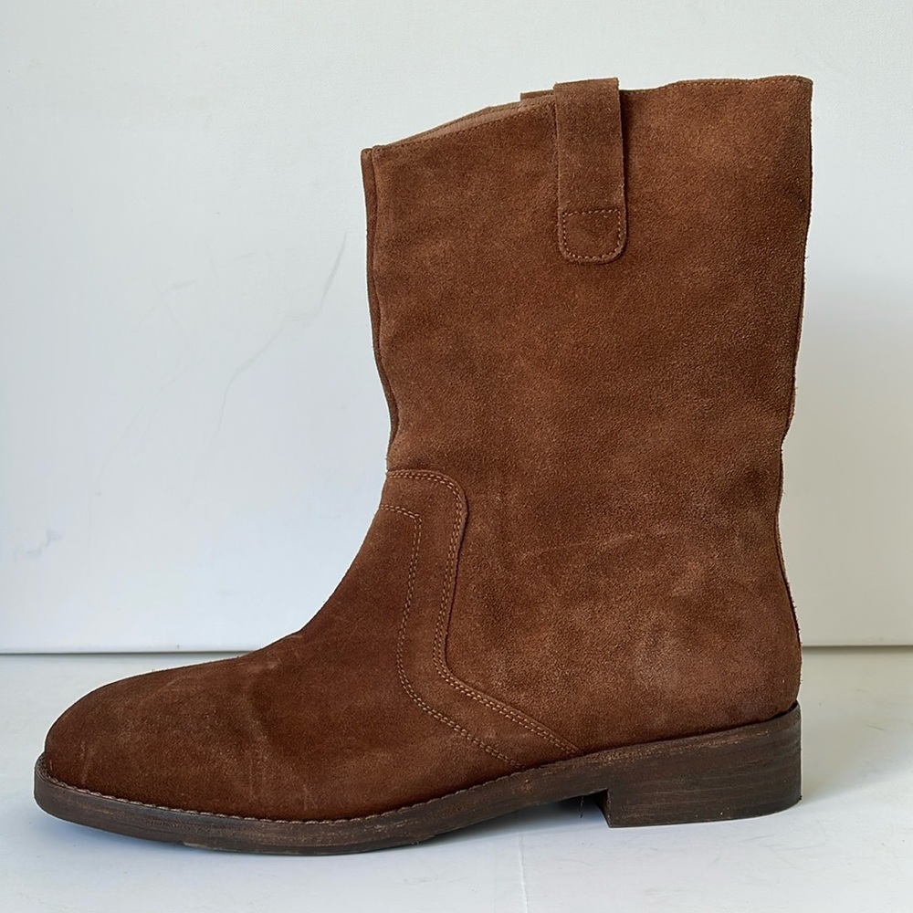 Free People Easton Suede Equestrian Bootie Women’s 9.5M Brown Pull-On Western - Picture 3 of 11